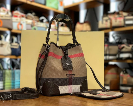Burberry vintage check bucket luxury bag
