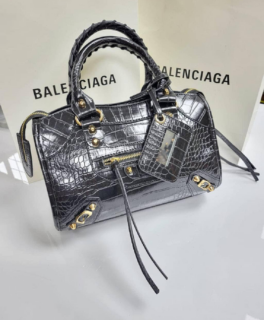 Balencianga black crocodile